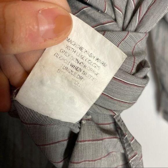 Y2K DKNY Slim Fit Button Down Blouse striped gray - Picture 12 of 12